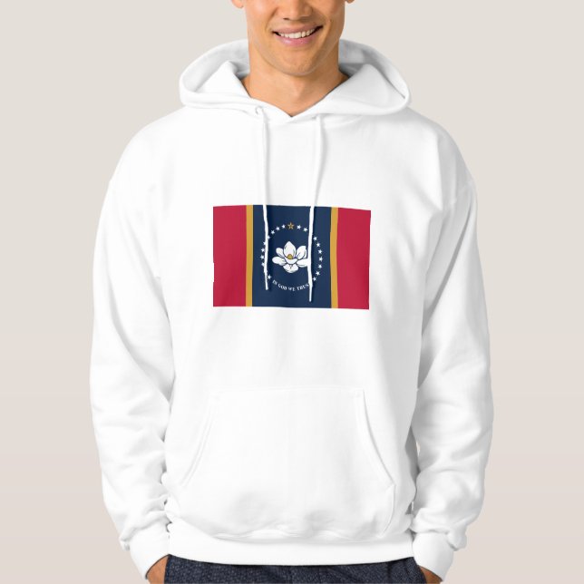 Hooded Sweatshirt with Flag of Mississippi State (Front)