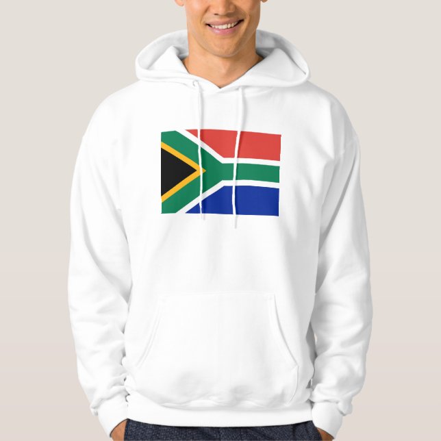Hooded Sweatshirt with Flag of South Africa (Front)