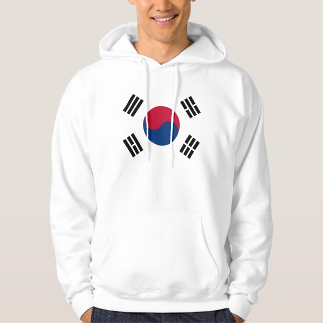 Hooded Sweatshirt with Flag of South Korea (Front)