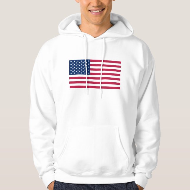Hooded Sweatshirt with Flag of the USA (Front)