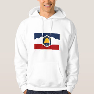 Hooded Sweatshirt with Flag of Utah, USA