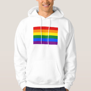 Hooded Sweatshirt with LGBT Rainbow Flag