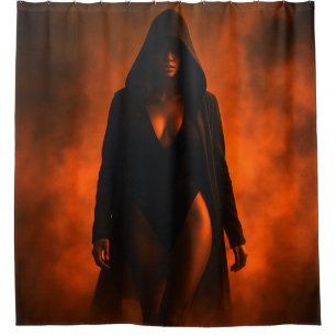 Hooded Woman Shower Curtain