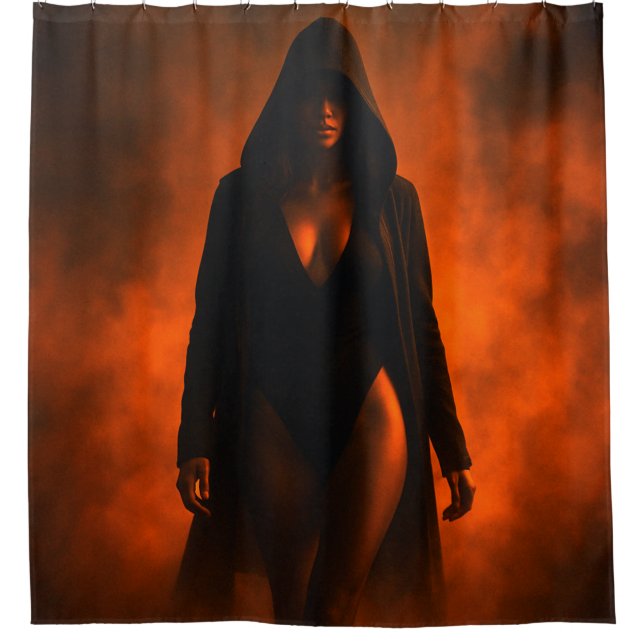 Hooded Woman Shower Curtain (Front)