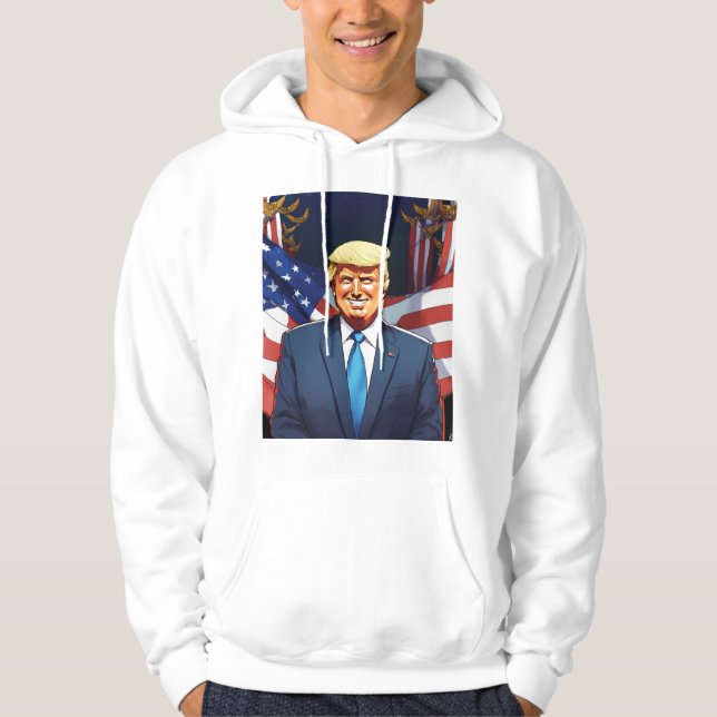  HOODIE design by Donald Trump with little smile (Front)