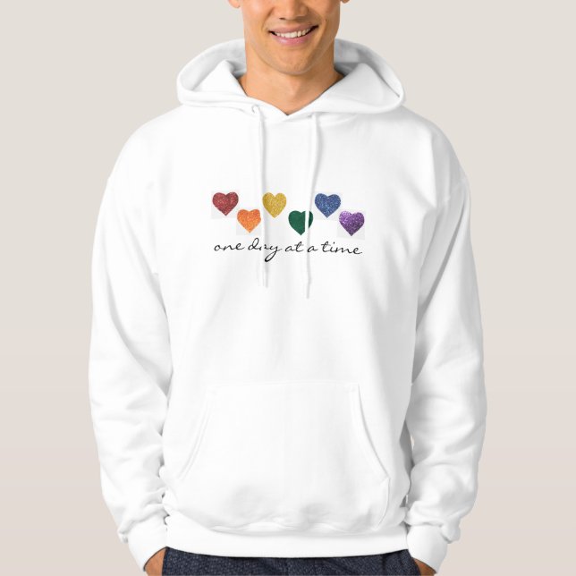 Hoodie - LGBTIQ Rainbow Pride Hearts (Front)