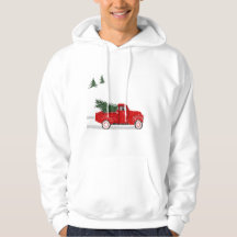 Hoodie, Little Red Truck With Christmas Tree