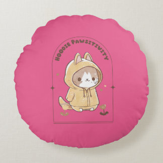 Hoodie Pawsitivity Round Cushion