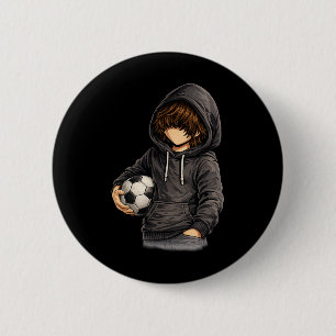Hoodie Style Rock On Soccer Footll  6 Cm Round Badge