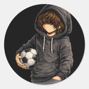 Hoodie Style Rock On Soccer Footll Classic Round Sticker