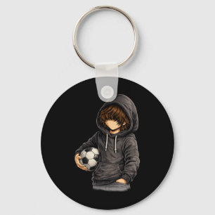Hoodie Style Rock On Soccer Footll Key Ring