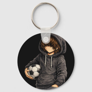 Hoodie Style Rock On Soccer Footll  Key Ring