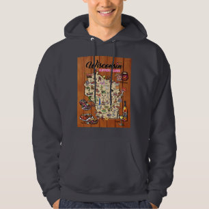 Hoodie Unisex - Wisconsin Supper Club Map