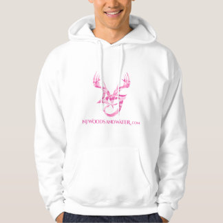 Hoodie with pink camo logo on front