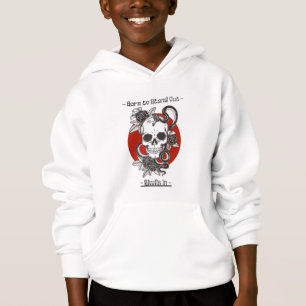 hoodie with skull design.