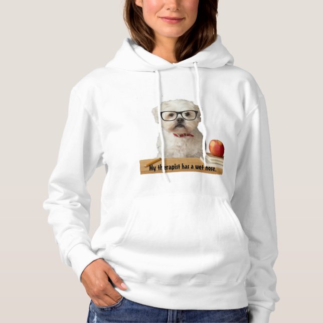 Hoodies Unisex graphic dog print - My therapist  (Front)