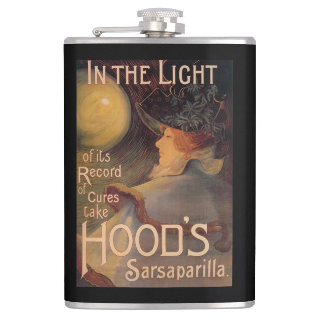 Hood's Sarsaparilla Promotional Poster Hip Flask (Front)