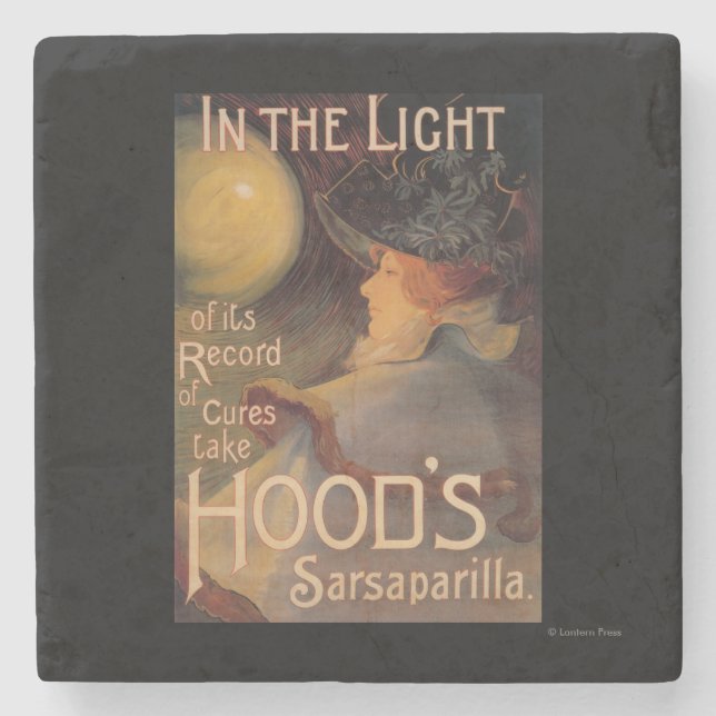 Hood's Sarsaparilla Promotional Poster Stone Coaster (Front)