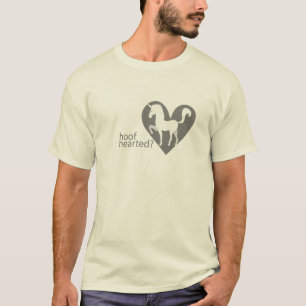 Hoof Hearted Grayscale Logo with Text T-Shirt