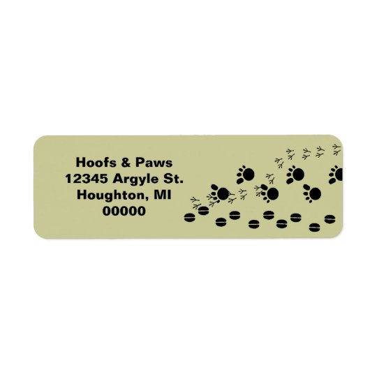 Hoof Hooves Paw Paws Tracks Return Address Labels