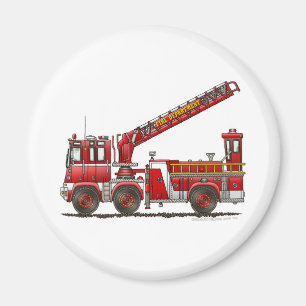Hook and Ladder Fire Truck Magnet