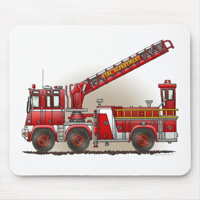 Hook and Ladder Fire Truck Mouse Pad (Front)