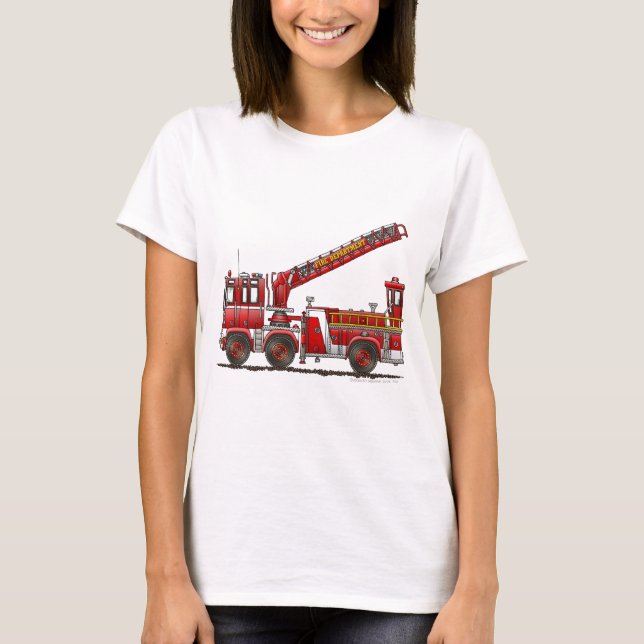 Hook and Ladder Fire Truck T-Shirt (Front)