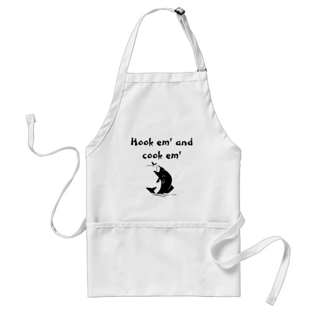 "Hook em and cook em" Fishing apron (Front)