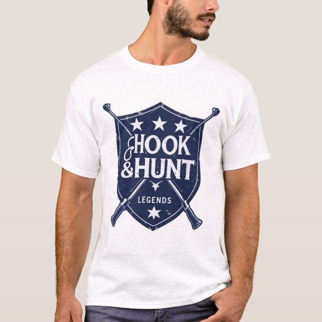 Hook & Hunt Legends Shield Emblem T-Shirt (Front)