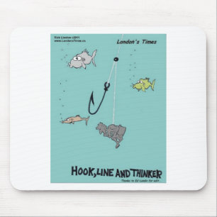 Hook Line & Thinker Funny Gifts Tees & Cards Mouse Mat