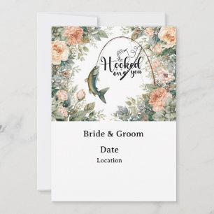 Hook on you for fishing Wedding save the date Invitation