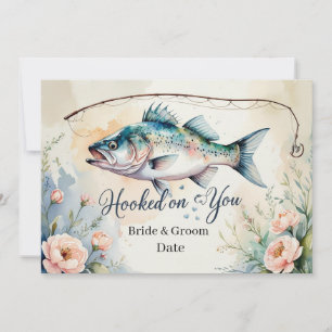 Hook on you for fishing Wedding save the date Invitation