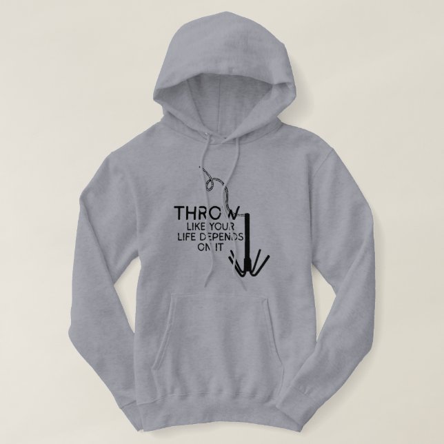 Hook Thrower Funny Fishing Hoodie (Design Front)