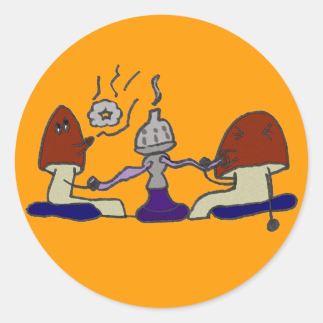 Hookah Mushrooms Sticker (Front)