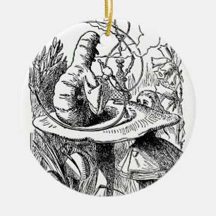 Hookah Smoking Caterpillar Alice in Wonderland Ceramic Tree Decoration