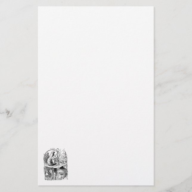 Hookah Smoking Caterpillar Alice in Wonderland Stationery (Front)