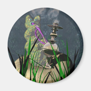 Hookah smoking caterpillar magnet
