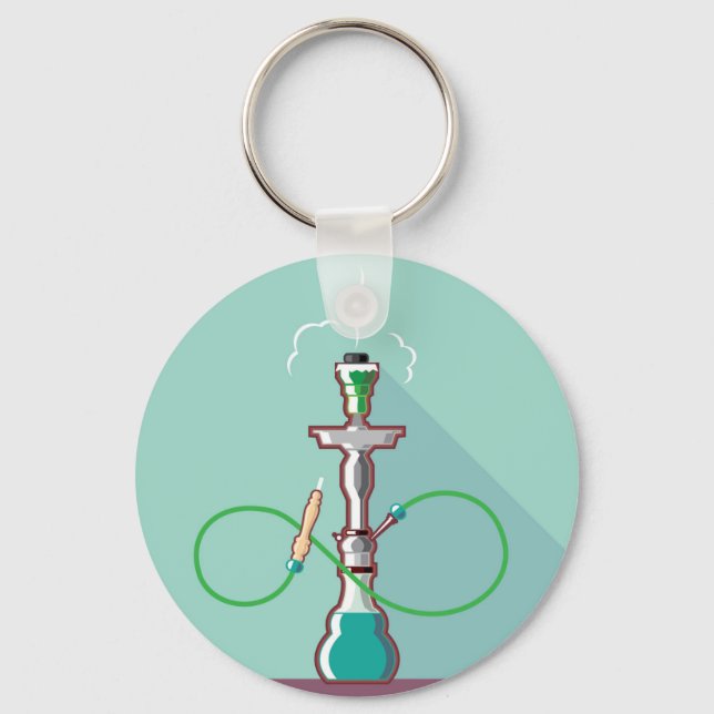 Hookah vector art key ring (Front)