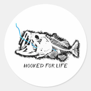 HOOKED FOR LIFE CLASSIC ROUND STICKER