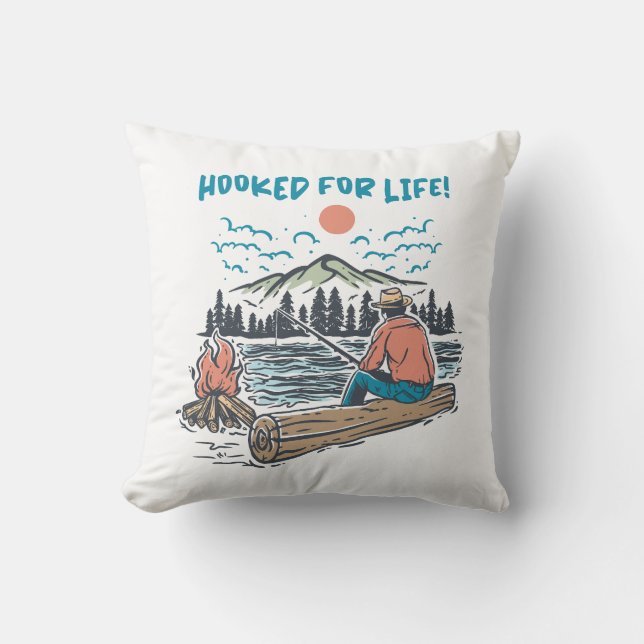 Hooked for Life Cushion (Front)