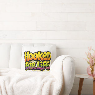 Hooked For Life Rainbow Graffiti Cushion