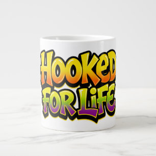 Hooked For Life Rainbow Graffiti Large Coffee Mug