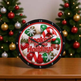 Hooked for the Holidays Large Clock