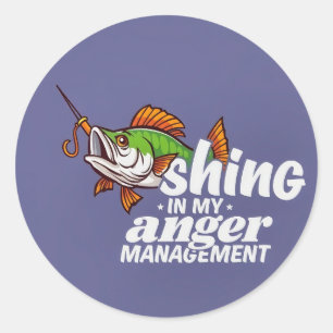 Hooked on Anger Management: Reel in Your Emotions Classic Round Sticker
