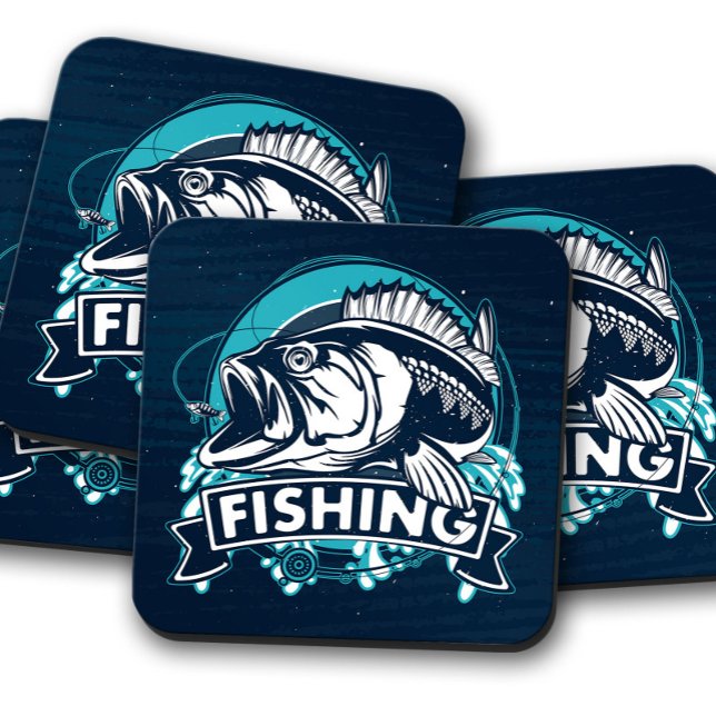Hooked on Bass Fishing Coaster | Fish Coaster Set (Creator Uploaded)
