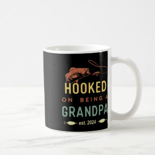 Hooked On Being A Grandpa Est 2024 First Time Gran Coffee Mug