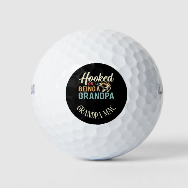 Hooked On Being a Grandpa Golf Balls (Front)