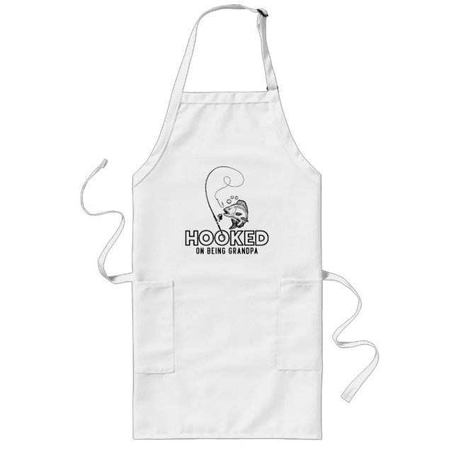 Hooked On Being A Grandpa Long Apron (Front)