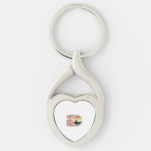 Hooked On Being Dad Vintage Fishing Shirt Design_1 Key Ring