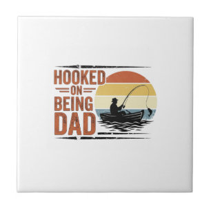 Hooked On Being Dad Vintage Fishing Shirt Design_1 Tile